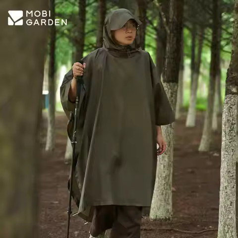MOBI GARDEN 3 in 1 Multifunctional Poncho Raincoat Hiking Fishing Mountaineering Rain Jacket Portabl
