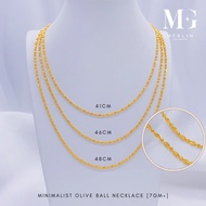 Merlin Goldsmith 22K 916 Gold Minimalist Olive Ball Necklace (7GM+)