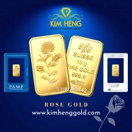 【999.9】PAMP SUISSE 24K Gold Bar Lady Fortuna Rose Jongkong Emas Kim Heng 金条