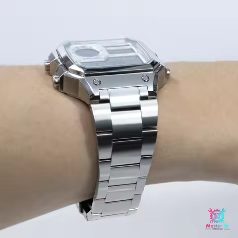316L Stainless Steel Solid Watch Strap Royale Mod Brushed Polished Bracelet For Casio AE1200WH Metal