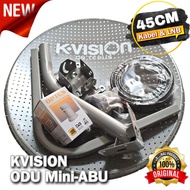 Antena parabola KVISION 45 cm ODU lubang mesh mini lengkap LNB & kabel tanpa digital