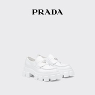 [Tanabata Gift] Prada/Prada Men Monolith Shiny Leather Loafers Shoes