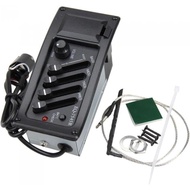 Pickup Tuner Preamp Gitar Akustik 4 Band EQ-7545R Equalizer Pickup Tuner Set Piezo Pickup
