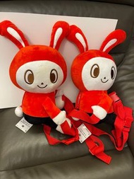 100%NEW 公仔 拉鏈 NAMCO 景品 Zenichi / Maizen Sisters 紅色 兔仔