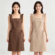8642 Character Goods Include🎆Korean Version Fashion Anti-Fouling Apron Kitchen Household Flower Shop