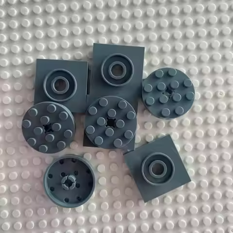 6Pcs/3Sets MOC Scene Building Blocks Compatible Small Particles 4X4 Round Plate Building Blocks Turn