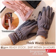 [SG SELLER]Thickened Fleece Winter Touchscreen Gloves Women's Warm Waterproof Outdoor Cycling Skiing