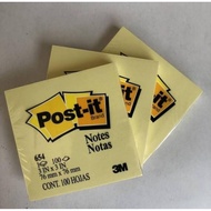 Post it 654 yellow3m 3in X 3in (76mm x 76mm) pad unit