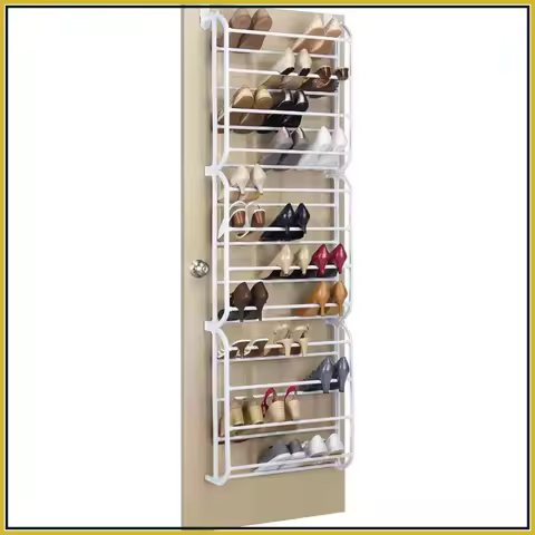 36 Pair Over Door Shoe Organizer, 12 Tier Hanging Metal Shoe Rack for Closet Storage, 72" L x 22.5" 