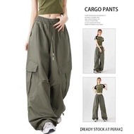 【Macqueen Mall】【READY STOCK AT Johor】 Hotgirl Cargo Pants Perempuan Cargo Pants For Women Drawstring