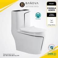 [Limit to 1 Unit Per Order] BANOVA CAMALA One Piece WC Toilet Bowl S-Trap Wash Down Water Closet 10 Inch 250mm (White)