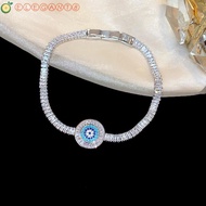 AELEGANT Rhinestone Devil's Eye Bangle, Luxury Vintage Copper Zircon Devil's Eye Bracelet, Hand Jewe