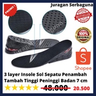 3 layer Insole Shoe Sole Height Increaser Height Increaser 7 cm - GuaranteeMutu