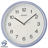 Seiko QHA008L QHA008 Blue Case White Analog Standard Quartz Basic Wall Clock