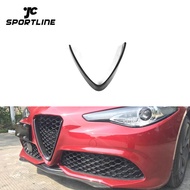 V Shape Carbon Fibre Grill Cover Trim for Alfa Romeo Giulia Quadrifoglio Sport 16-18