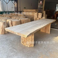 原木整板茶桌實木自然邊大板桌茶樓接待泡茶桌辦公室桌會議桌