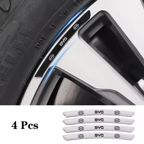 4Pcs Car Wheel Hub Rim Badge Stickers Decals Decoration For BYD Tang F3 E6 Atto3 Yuan Plus Song Max 