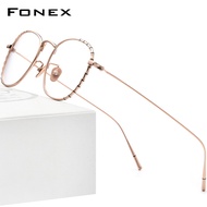 FONEX กรอบแว่นไทเทเนียมบริสุทธิ์ของผู้ชาย2021แว่นตาทรงสี่เหลี่ยมแนววินเทจเรโทรสไตล์เกาหลีใหม่ปี981