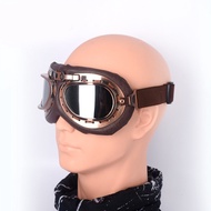 แว่นตาวินเทจ Moto คลาสสิกแว่นตาสำหรับฮาร์เลย์นักบิน Steampunk รถ ATV จักรยานทองแดงหมวกกันน็อค