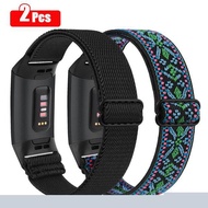 (sell well 311ZHUH) 2Pcs Nylon Elastic Watch Band For Fitbit Charge 4 3 Strap Sports Bracelet Correa