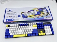 RK-X61 Pro คีย์บอร์ดมีไฟ RGB gaming keyboard คีย์บอร์ดเกมมิ่ง Mechanical Keyboard คีย์บอร์ด Blue & R