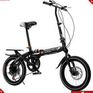 14 Inch/16 Inch 6 Speed Variable Speed Folding Bicycle, Double Disc Brake Mountain Bike, Foldable Bicycle For Boys And Girls,foldable Bike, Shock-absorbing Kids Bicycle, Children B