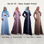 Abaya Songket Printed . Abaya Jubah Sakura Printed . Muslimah Plus Size Jubah . Baju Raya Viral 2024 . Bridesmaid JS (i)