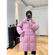 [Winter Jacket] Button Thickened White Duck Down Mid-Length Version Korean Loose Hooded Jacket Women