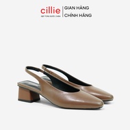 Cillie Women's Slingback High Heels 5cm Square Heel Solid Pointed Toe No Foot Pain CG19