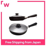 SORI YANAGI Non Stick Cast Iron Frying Pan with Lid 18cm 22cm 25cm Gas, Heater, Induction Cooker, Skillet