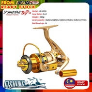 YUMOSHI HF 2000 - 8000 Series 12 Ball Bearing Spinning Fishing Reel - Gold