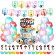 ◇❁BTS Birthday Theme Party Balloon Banner Cake Topper BTS Fan Party Decoration Set