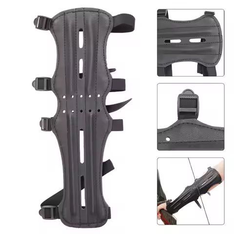 Long Leather Armguard Bow Arrow Equipment Archery Supplies Lengthened Arm Guard With Holes Leather P
