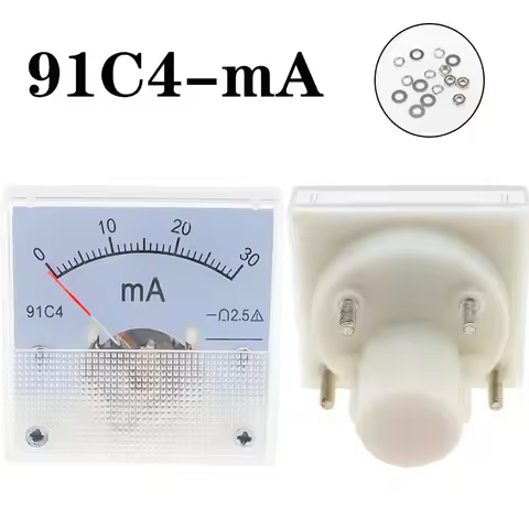 91C4- mA DC Pointer type milliammeter 1mA 5mA 10mA 50mA 100mA 200mA 300mA 500mA Analog Mechanics Pla