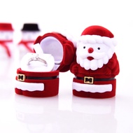 Cute Santa Cartoon Ring Box Necklace Storage Box Cute Flocking Box Cartoon Style