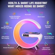4 In1 N69 Large G Atmosere Light Mobile one Wireless Charger Bluetooth Speaker APP Control Mic Rhythm Pickup Ala Clock