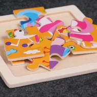 9 Pieces Funny Printed Wooden Puzzles for Children/ Wooden Puzzles for Children Animal Theme & Vehic