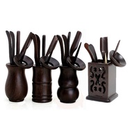 Six Gentlemen Accessories Factory Tea Tray Complete Set of Tea Ceremony Direct Sale Ebony Wood Ebony