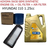 HYUNDAI i10 1.25 AIR FILTER + OIL FILTER + KOYOMA 5W30 SEMI SYNTHETIC ENGINE OIL