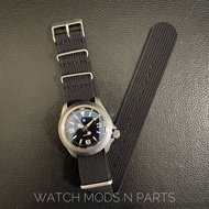 WMNP BK Nato Strap Strong Buckle, Ribbed Nato Strap Premium Black