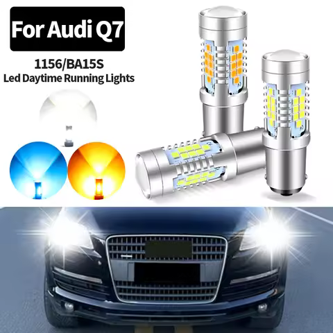 2pcs Canbus No Error LED Daytime Running Light DRL Bulb Lamp P21W BA15S 1156 For Audi Q7 2006 2007 2