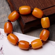 Bead String Men Women Yellow Natural Whetstone Barrel Barrel Beeswax Chicken Style Bracelet String O