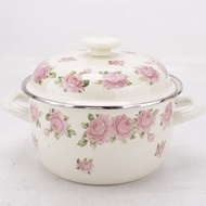 HY&amp; Enamel Pot Thickened Enamel Porcelain Five-Piece Enamel Soup Pot Non-Stick Enamel Stew Pot Cooking Noodle Pot Induct