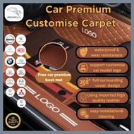 1 Full Set Customise Carpet Premium Leather Car Mat Floor Mat X50 X70 Honda Toyota  Bmw Benz Hyundai Mazda Karpet Kereta