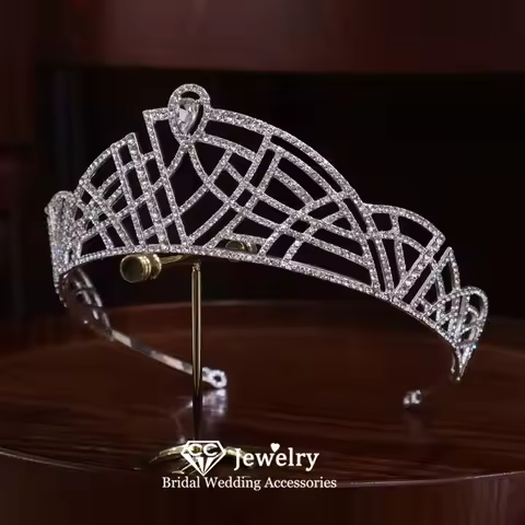 CC Trendy Crown Women Hair Accessories Wedding Hairbands Engagement Jewelry Bridal Headpiece 100% Ha