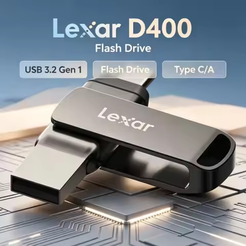Lexar JumpDrive D400 USB Flash Drive 64GB 128GB 256GB Type C/A Dual Slot USB 3.2 Gen 1 For Tablet/Ph