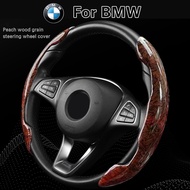 New Peach Wood Grain Leather Car Steering Wheel Cover For BMW 1 2 3 4 5 6 7 8 Series G20 G30 E60 F25