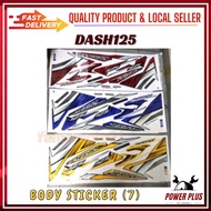 Stiker sticker body stripe cover set (7) honda wave dash dash125 dash 125 fi dash fi coverset EMBLEM