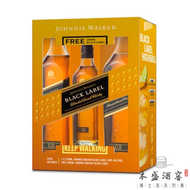 JOHNNIE WALKER - 【約翰走路黑牌 12年 限量版贈品禮盒裝】蘇格蘭調和威士忌