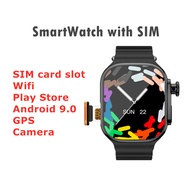 【4G SIM Card】4G Android Smart Watch With SIM Card Slot And WIFI WS9 Ultra 4G Dual Camera Video Call GPS Heart Rate Smartwatch Series 9 Ultra Watch With Play Store 3ODR
